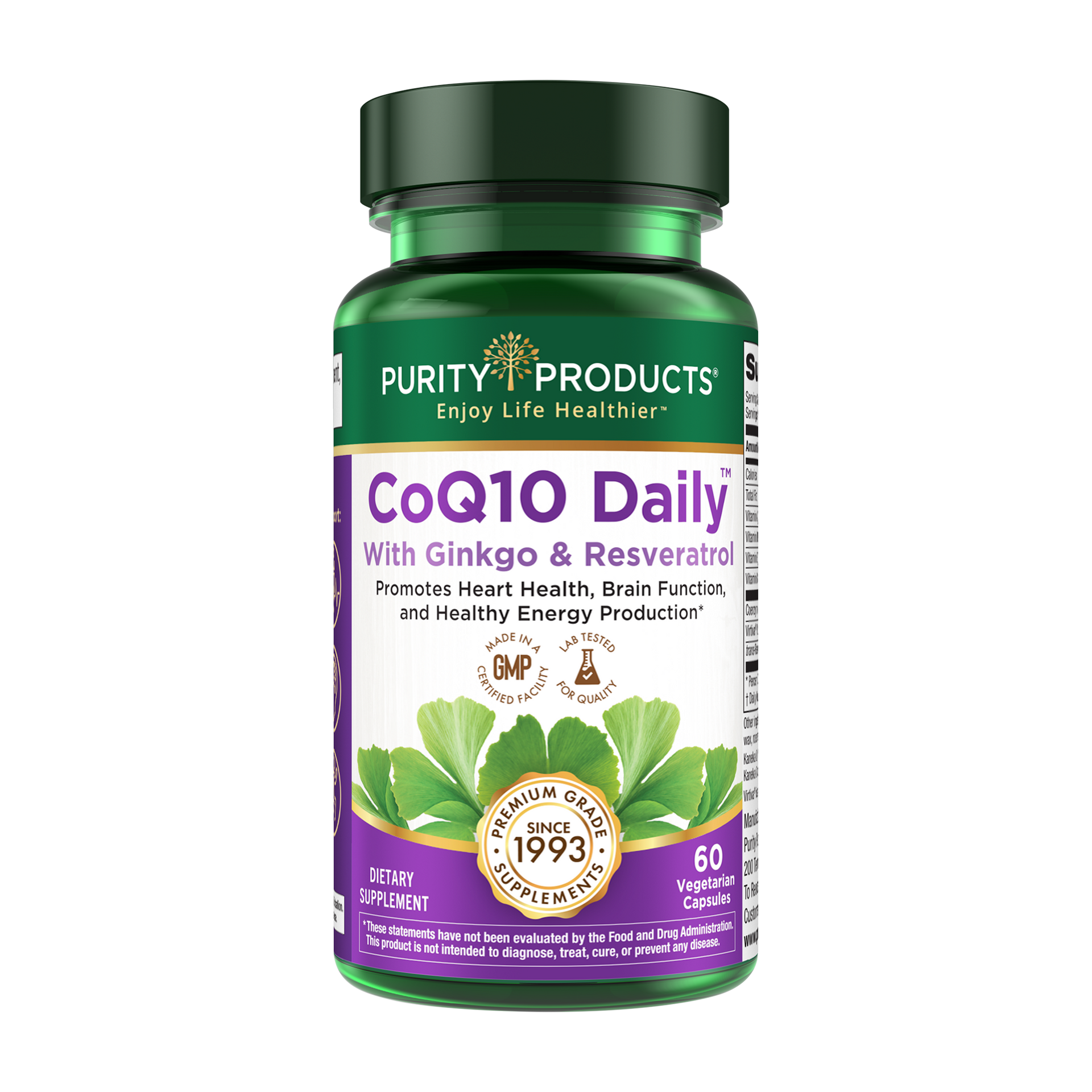 ginko coq10 glutathione L-Glutathione with CoQ10, 30 Vegan Caps CoQ10 | Support for Mitochondrial