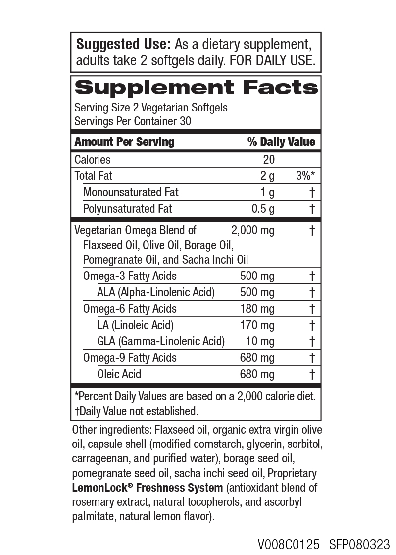 Omega 369 Vegetarian (Veggie) Omega Formula Purity Products