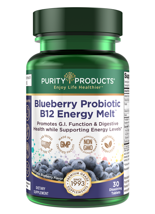 B12 Energy + Probiotic Berry Melt is a quick dissolving; great tasting chewable supplement that promotes our well-being with essential B vitamins.* Vitamin B12 is a key energy vitamin. B12 is needed for metabolism of carbohydrates; which serve as the body