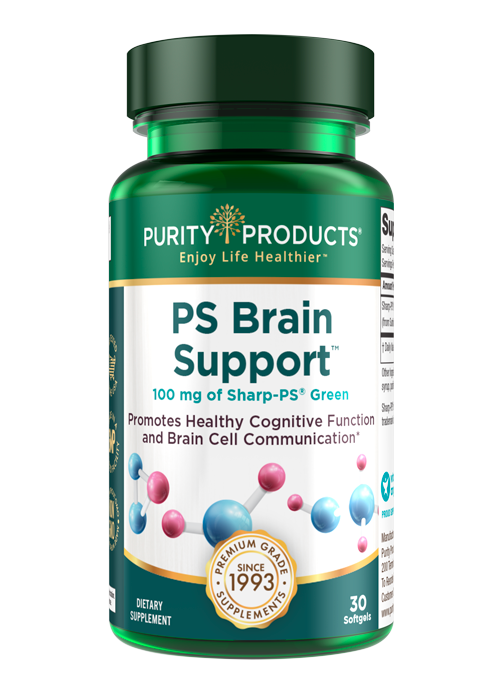 PS Brain Support contains 100mg of the elite; soy-allergen free Sharp-PS Green in each capsule.
